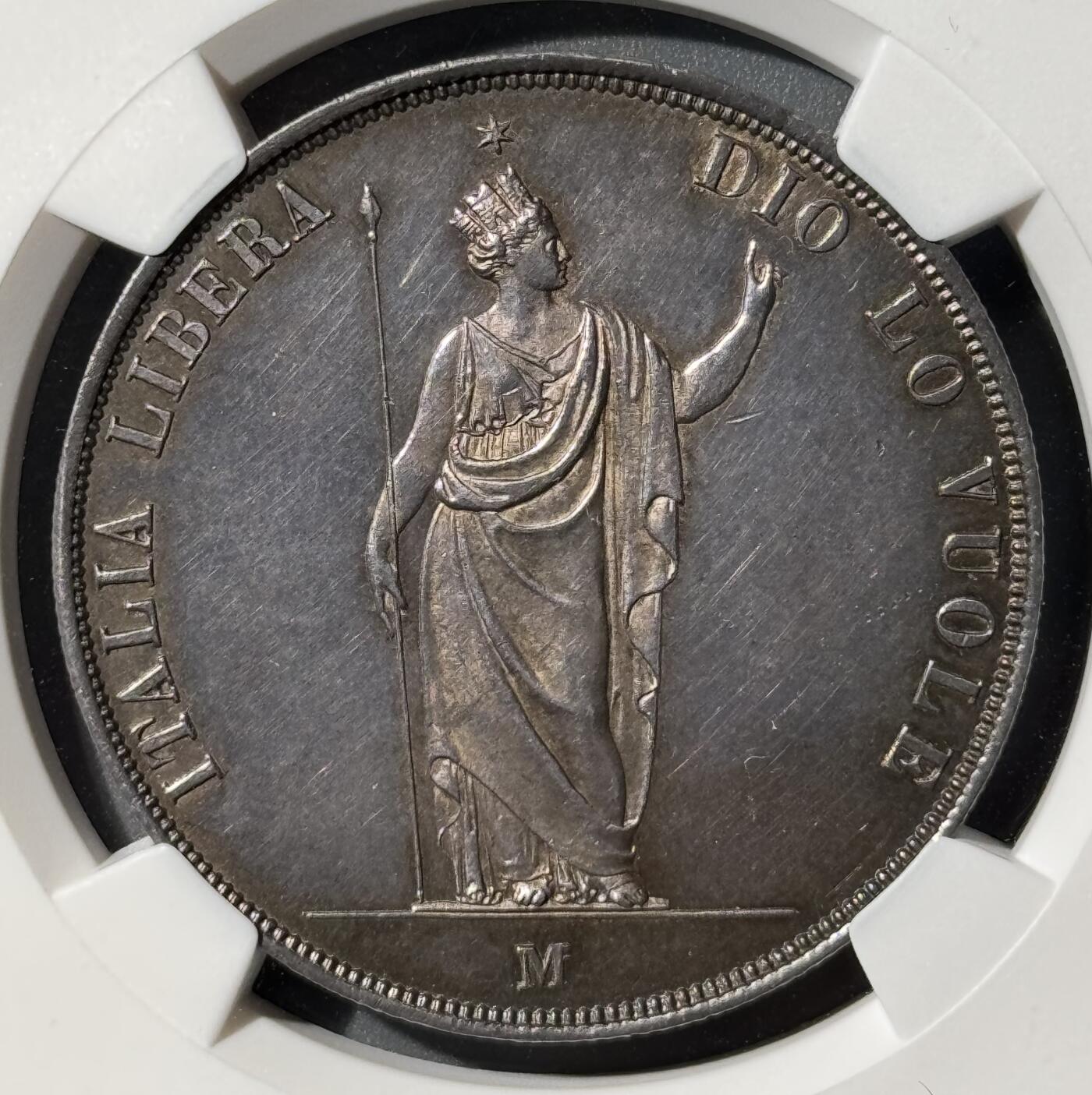 意大利1848年伦巴第-威尼斯5里拉大银币