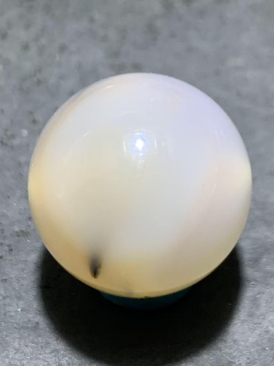 精美罕见冰粉色草花纹海洋玉髓2.0单珠一颗
