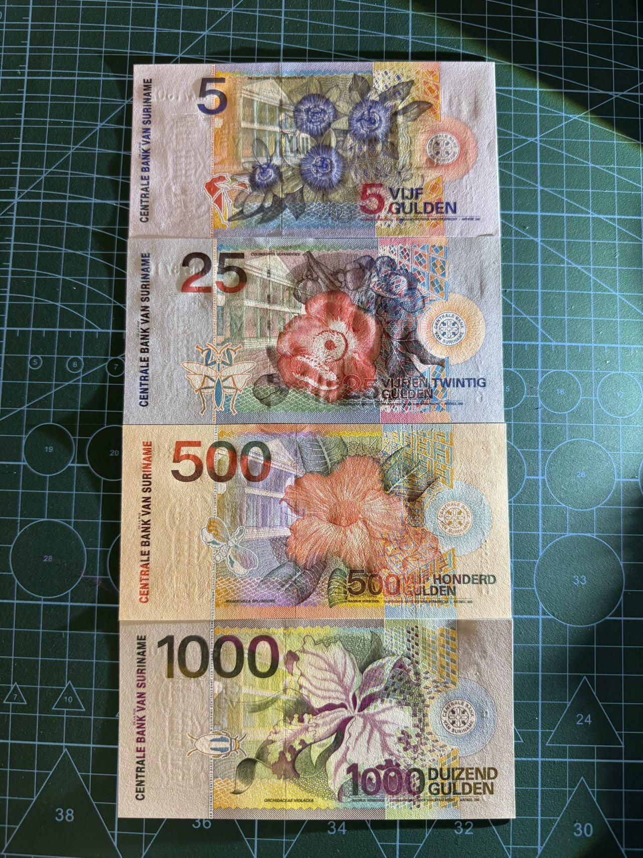 【炜奕收藏】，第四十七期 苏里南5-1000盾，UNC品相