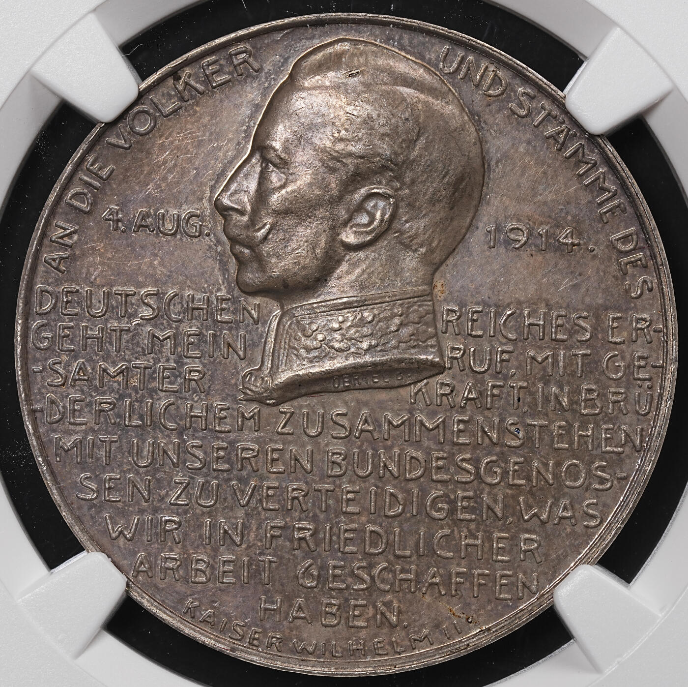 修遠堂世界钱币第八十九期 NGC MS63 1914年德国一战动员银章