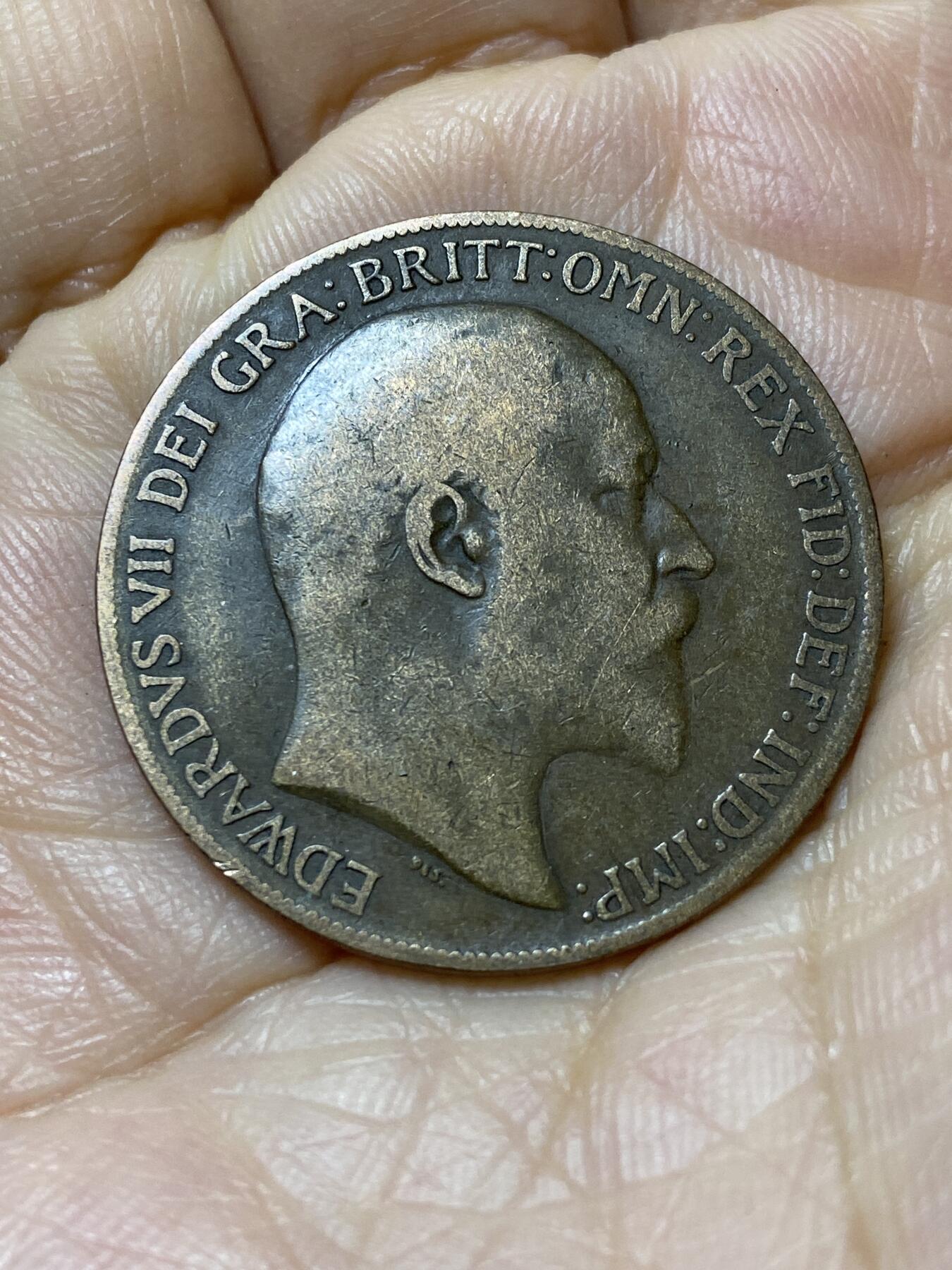 2025年第一百一十二场(总第一百三十八场）外国好品散币(免佣金) 英国🇬🇧1909年1便士(爱德华七世时期)