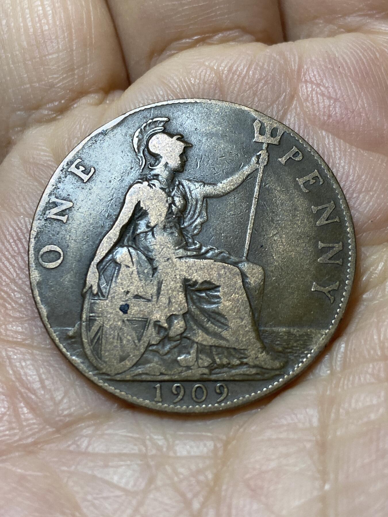 2025年第一百一十二场(总第一百三十八场）外国好品散币(免佣金) 英国🇬🇧1909年1便士(爱德华七世时期)