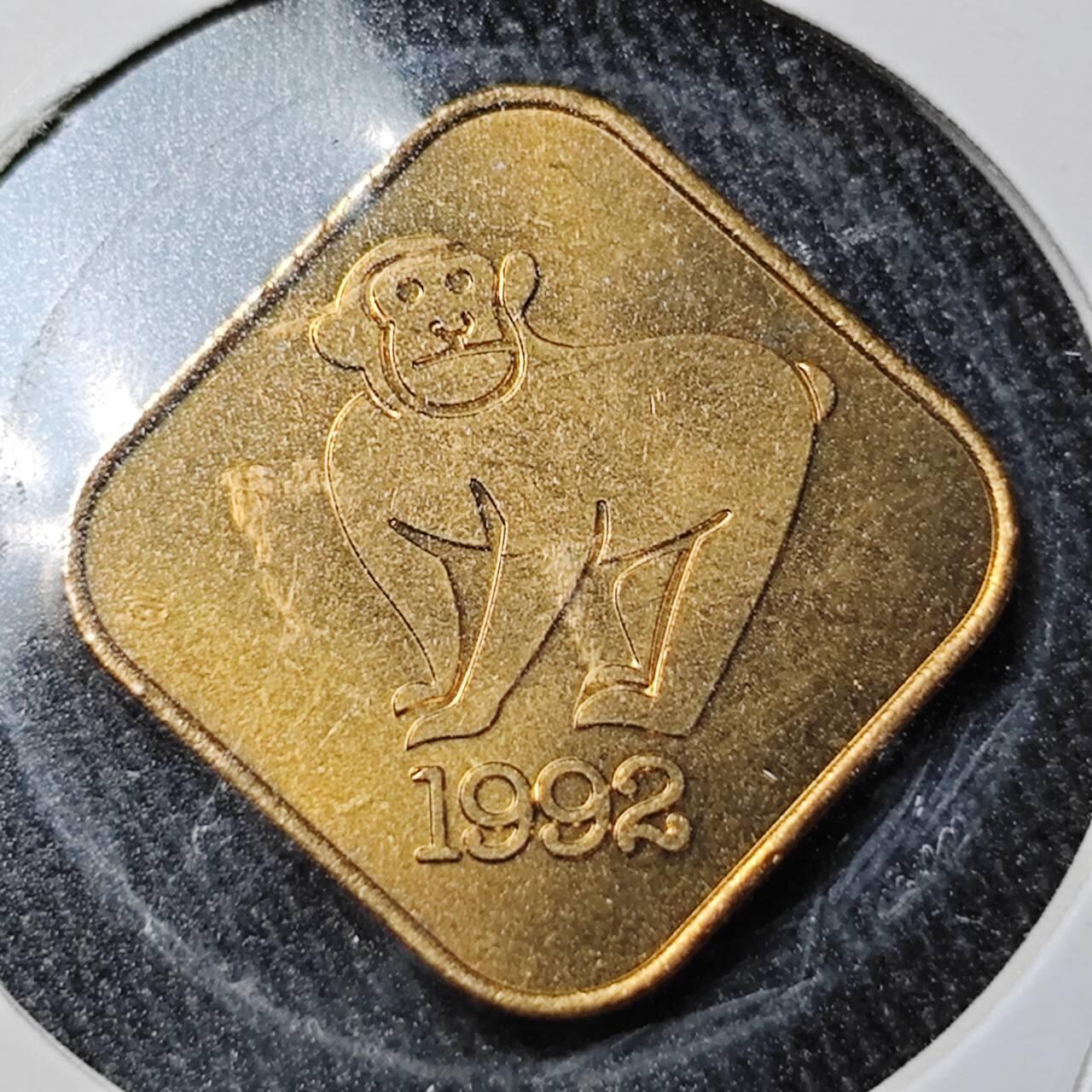 KK钱币收藏小铺  （套币 批量/好品散币 银币）专场  2月预留时间 周末发货   1992日本造币厂生肖猴 铭牌铜章