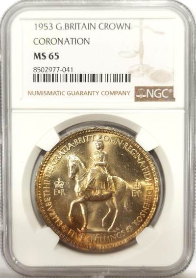 博洋堂世界钱币拍卖第143期（全场包邮） - NGC MS65 英国1953年伊丽莎白二世登基纪念克朗