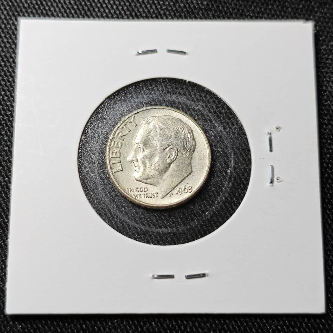 KK钱币收藏小铺  （套币 批量/好品散币 银币）专场  2月预留时间 周末发货   1963美国10分银币