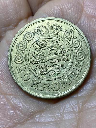 2025年第一百一十二场(总第一百三十八场）外国好品散币(免佣金) - 丹麦🇩🇰1990年20克朗(玛格丽特二世时期，LG; JP; A版)