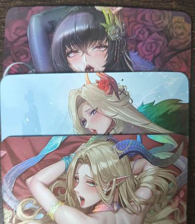 花开卡拍第43期（10月19号周日截拍，品控勿拍!!!拍品不寄存，运费5元，自制卡难免瑕疵，可能存在轻微撞角爆边等出厂瑕疵，品控介意勿拍！） - 艺术卡 枕边尤物 彩闪3张
