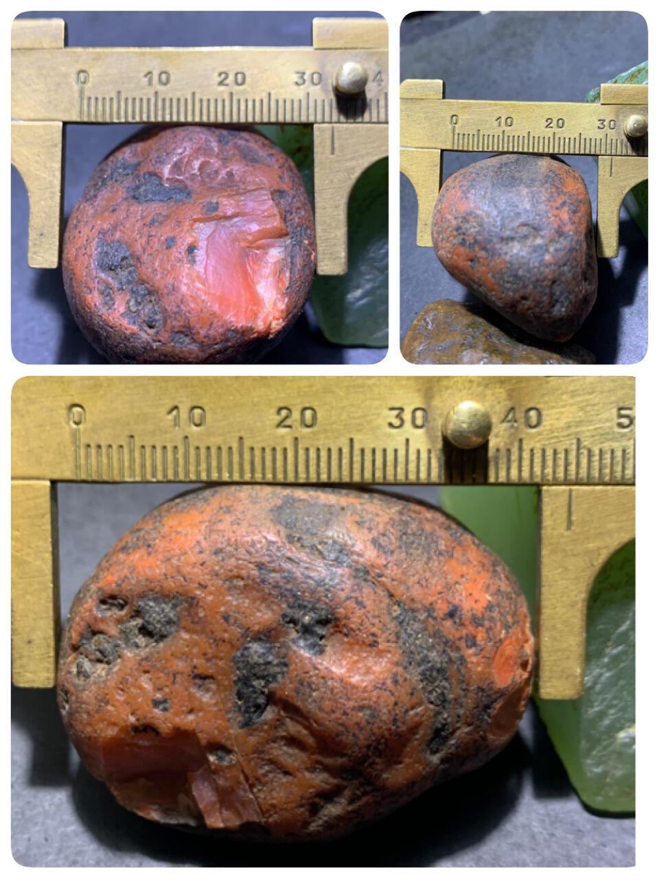 精美柿子红皮开窗料南红玛瑙原石一颗