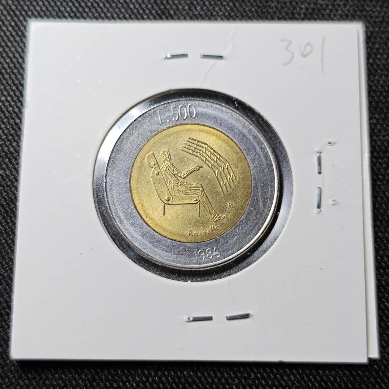 KK钱币收藏小铺  （套币 批量/好品散币 银币）专场  2月预留时间 周末发货 1986 圣马力诺500里拉双色币 好品