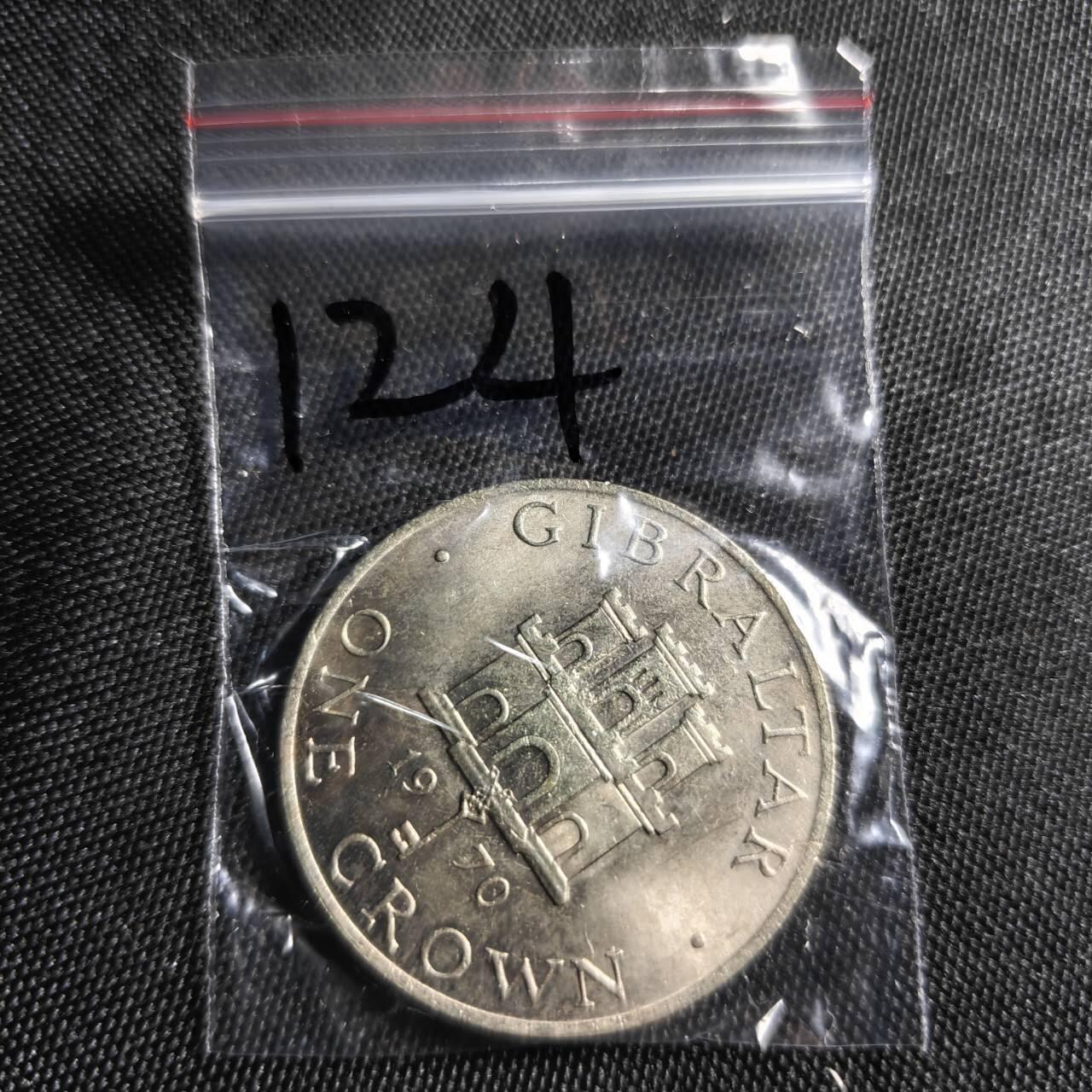 KK钱币收藏小铺  （套币 批量/好品散币 银币）专场  2月预留时间 周末发货  1970英属直布罗陀1克朗纪念币