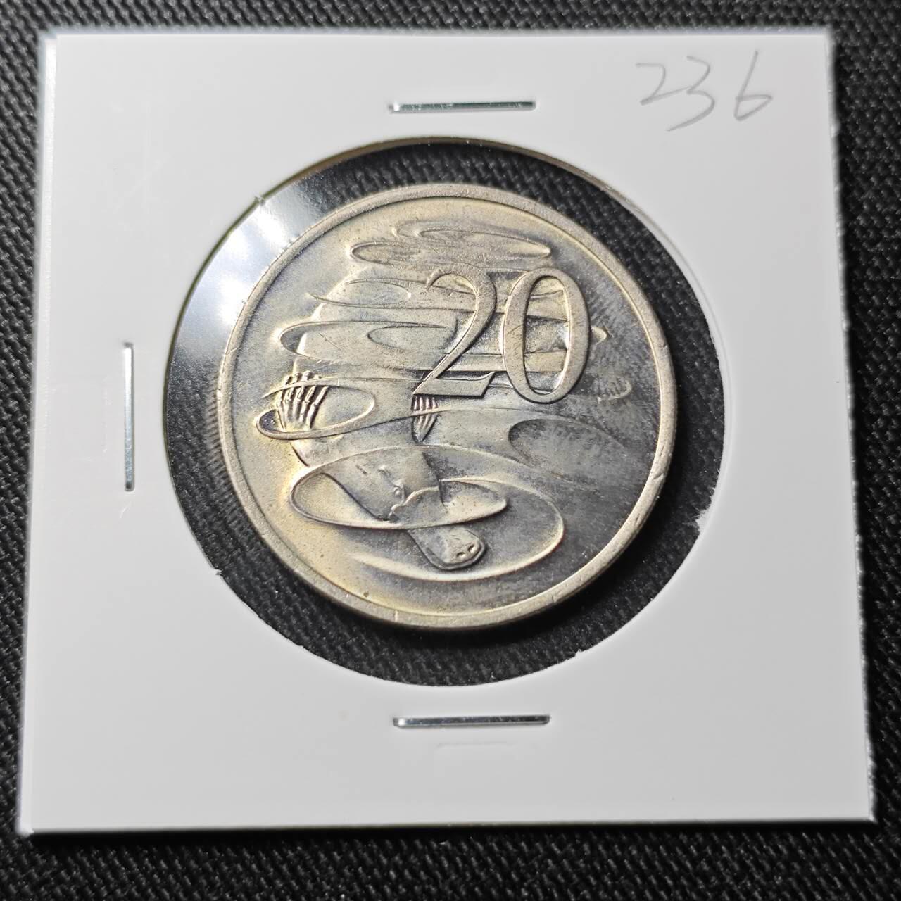 KK钱币收藏小铺  （套币 批量/好品散币 银币）专场  2月预留时间 周末发货 1973澳大利亚20分 鸭嘴兽 好品 