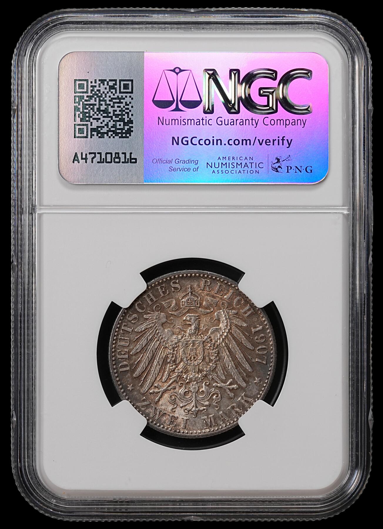 修遠堂世界钱币第八十九期 NGC AU58 1907年巴登国王逝世纪念2马克银币 MS品相 评分明显不合理