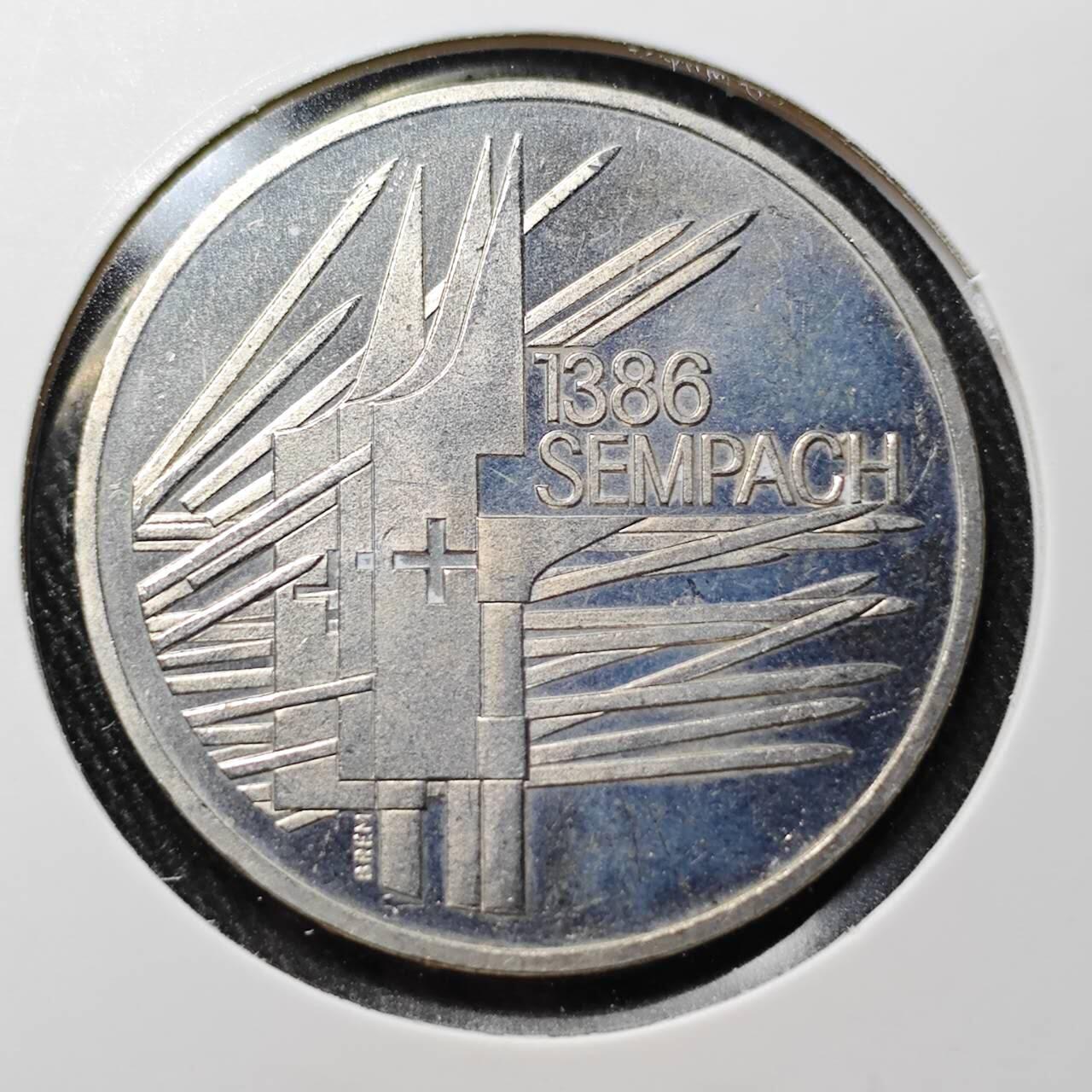 KK钱币收藏小铺  （套币 批量/好品散币 银币）专场  2月预留时间 周末发货 1986瑞士5法郎纪念币 好品 