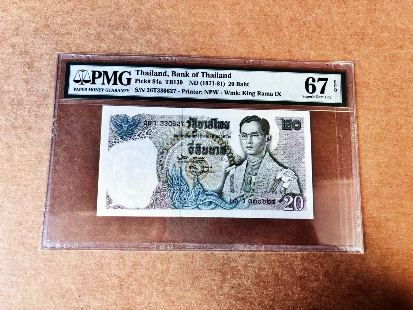 【Blue Auction】世界纸币精拍第738期——18级TOP拍卖/信誉/品质/专业/高效💫 泰国 1971-81年20铢 PMG67EPQ