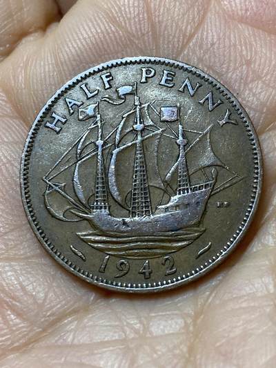 2025年第一百一十二场(总第一百三十八场）外国好品散币(免佣金) - 英国🇬🇧1942年半便士(乔治六世第一版)