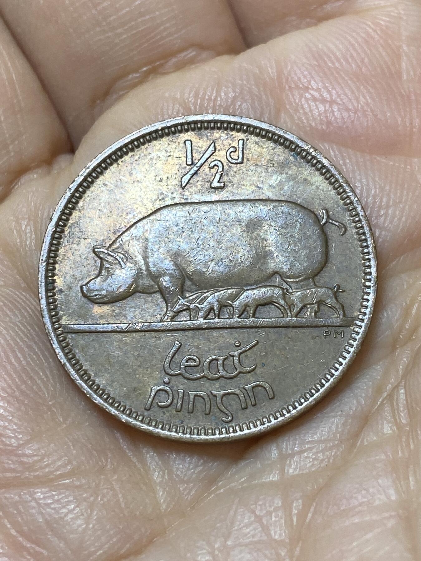 2025年第一百一十二场(总第一百三十八场）外国好品散币(免佣金) 爱尔兰🇮🇪1966年1/2便士(共和国时期第一套)