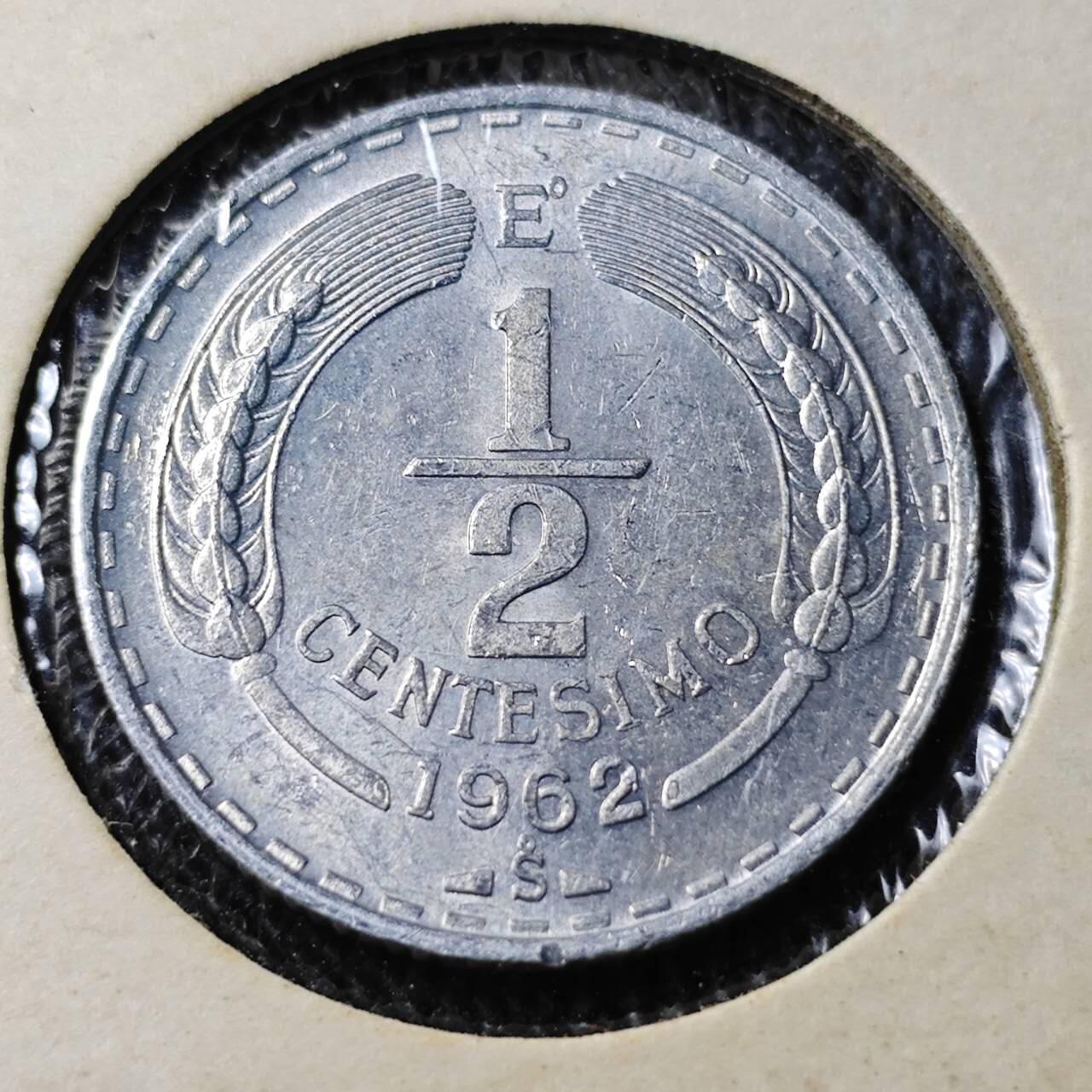 KK钱币收藏小铺  （套币 批量/好品散币 银币）专场  2月预留时间 周末发货  1962智利1/2分 飞鹰 好品
