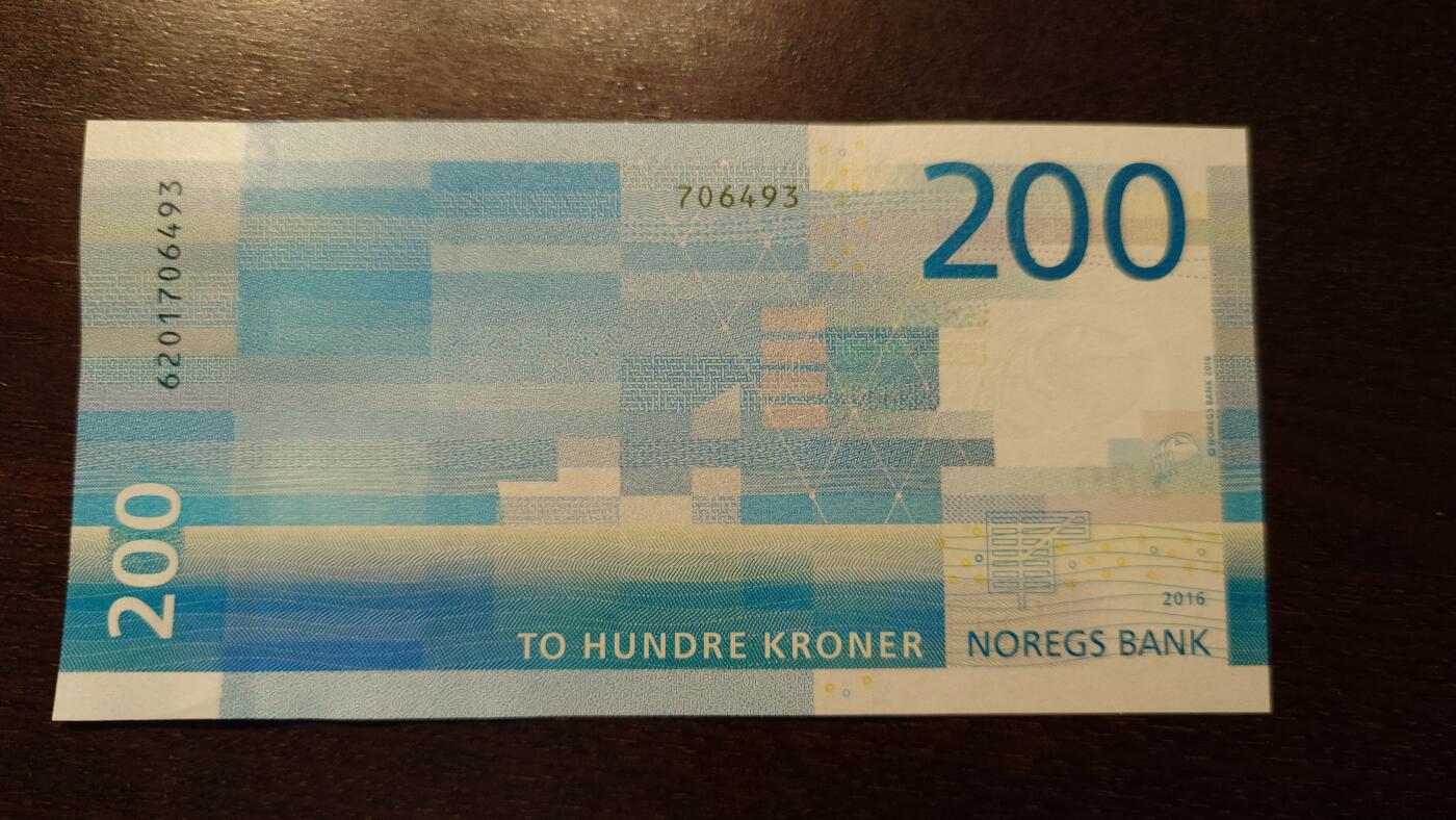 世界钱币～微拍第209期暨2025年第49期  新货（卖剩）专场 2016年挪威200克朗 全新绝品尾号493