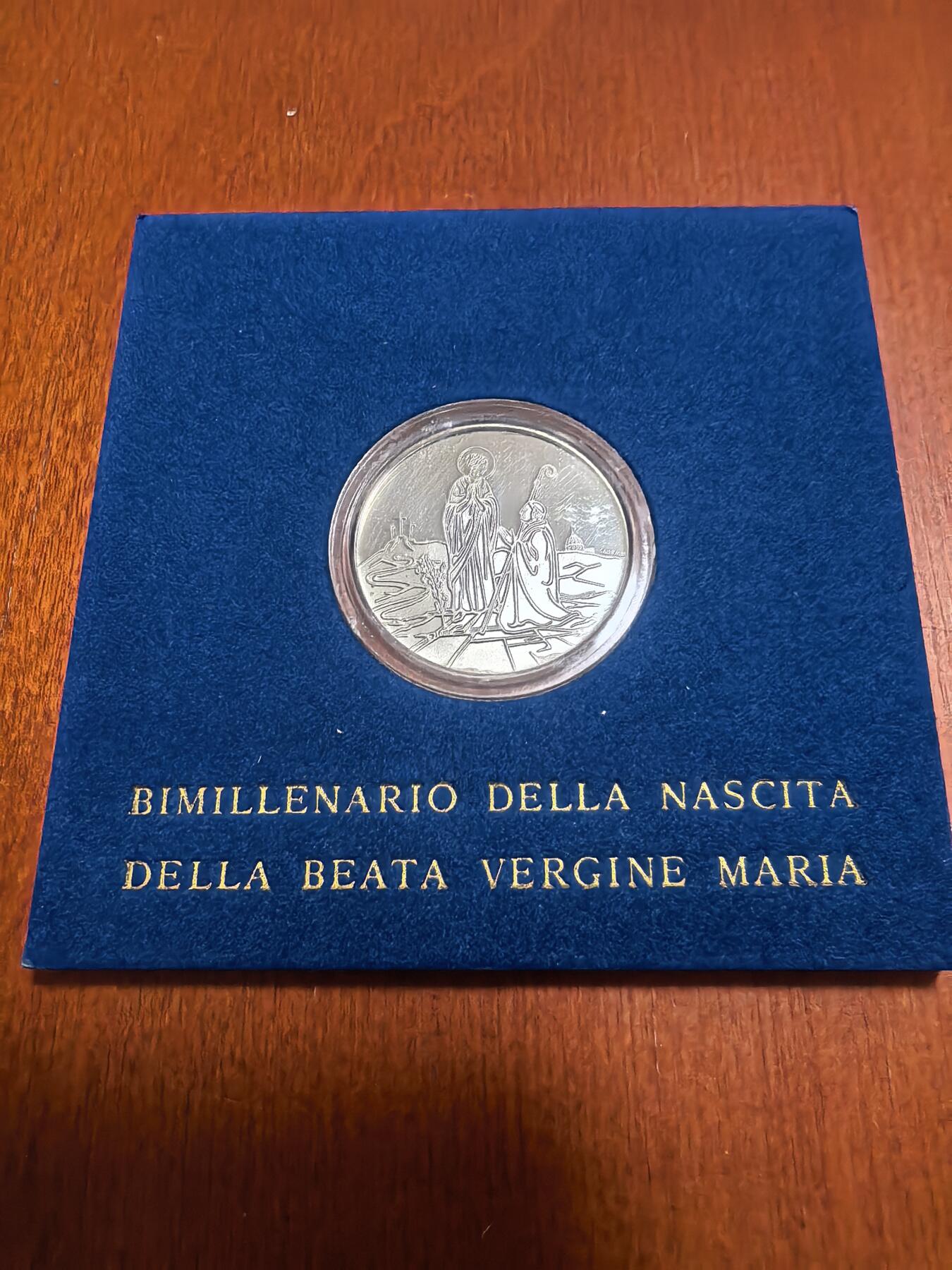 长老汇蛇年精选第六十二场拍卖 1984梵蒂冈圣母玛利亚诞辰2000年500里拉精制银币，原盒