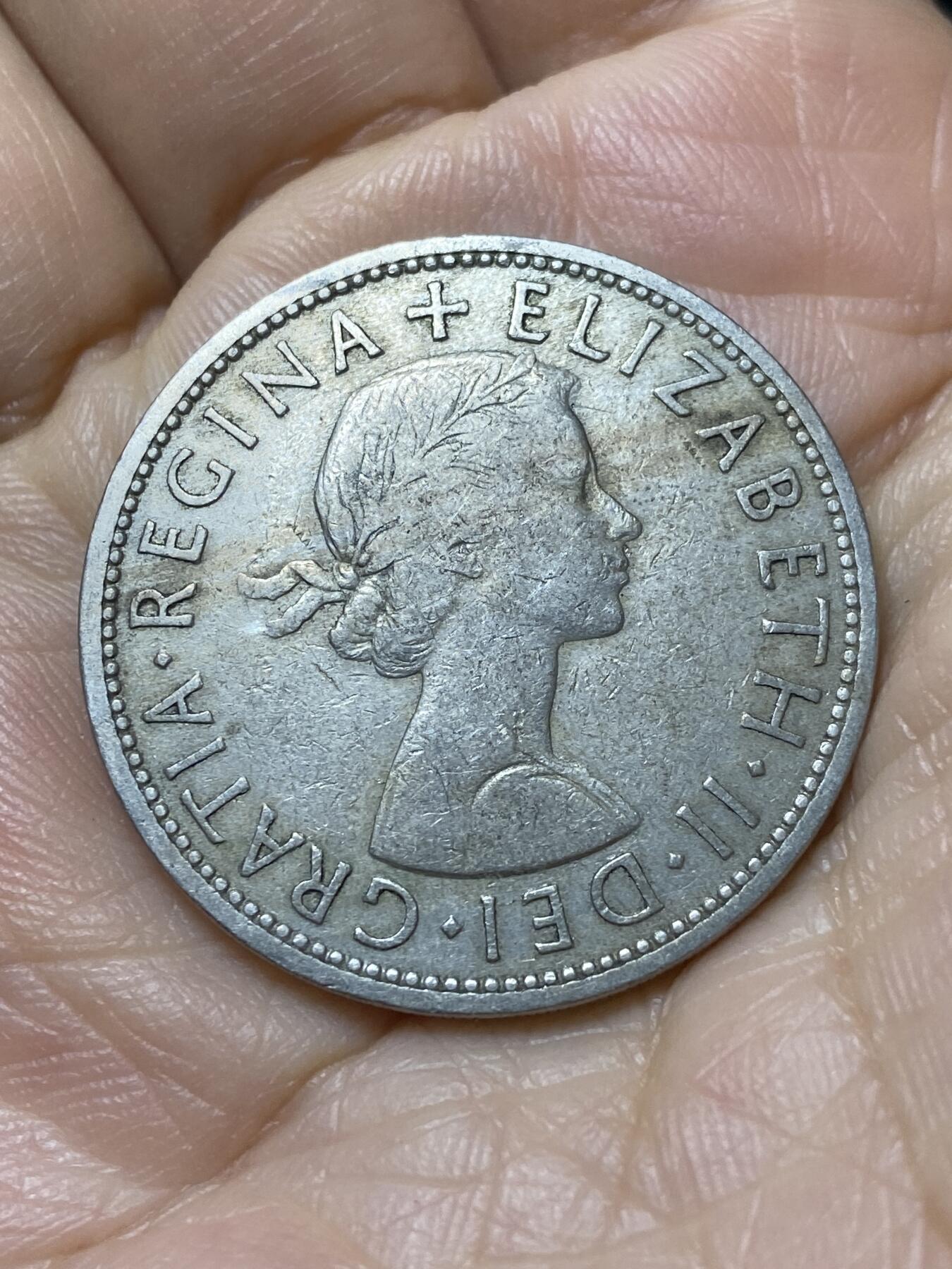 2025年第一百一十二场(总第一百三十八场）外国好品散币(免佣金) 英国🇬🇧1956年半克朗(伊丽莎白二世青年桂冠，第二版)