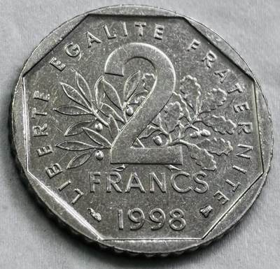 神仙姐姐-中外币专场22 1998 年法国播种女神 2 法郎