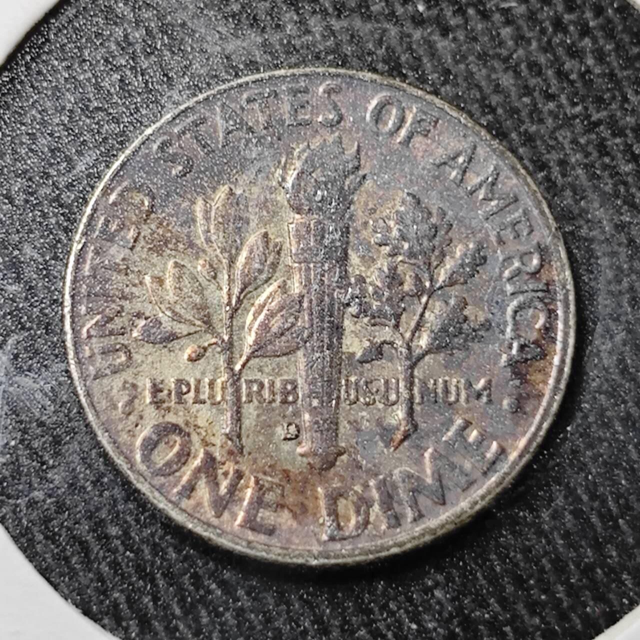 KK钱币收藏小铺  （套币 批量/好品散币 银币）专场  2月预留时间 周末发货   1964美国10分银币 带包浆
