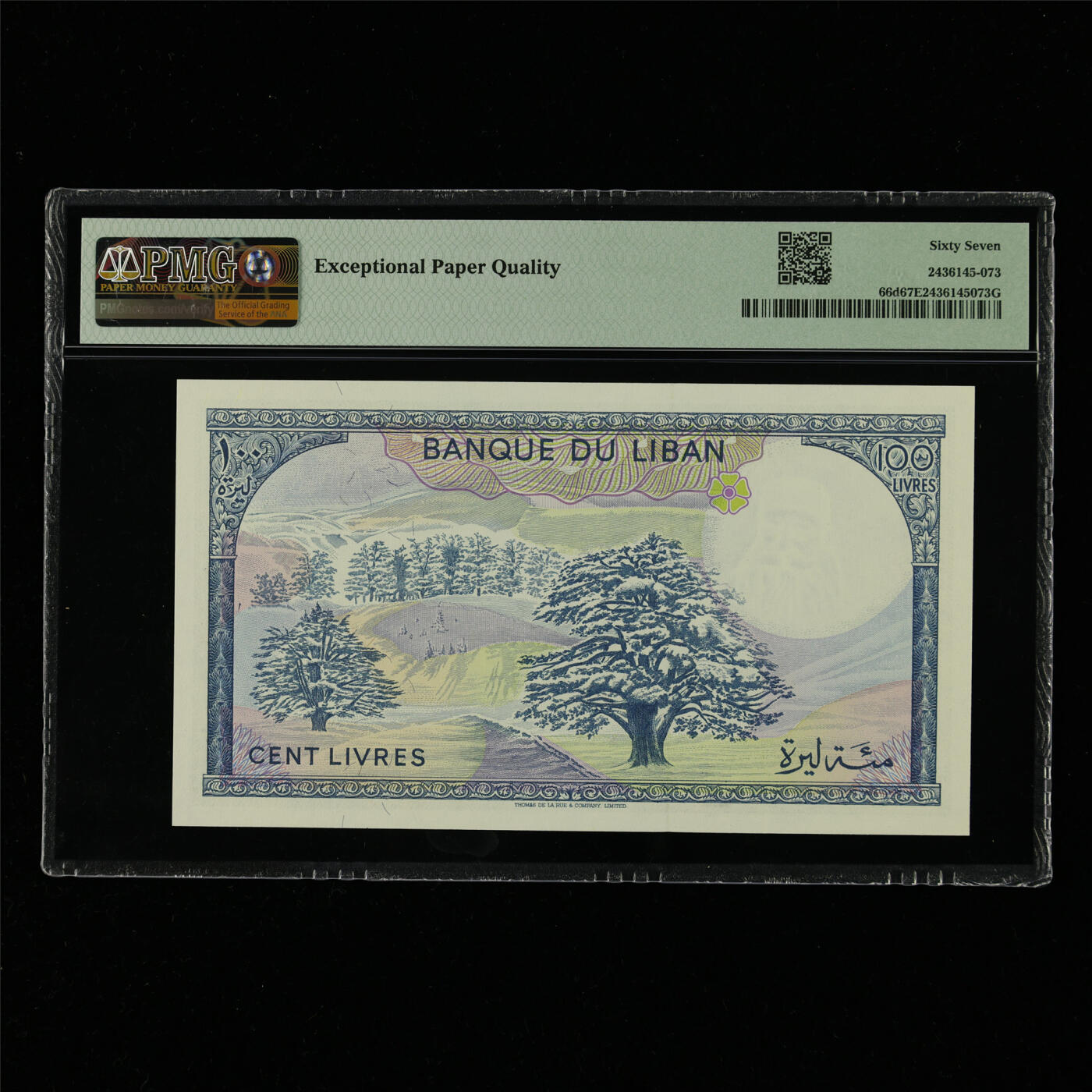 【亘邦集藏】第214期拍卖 1988年 黎巴嫩100列弗 PMG 67EPQ 1W/4 4868123