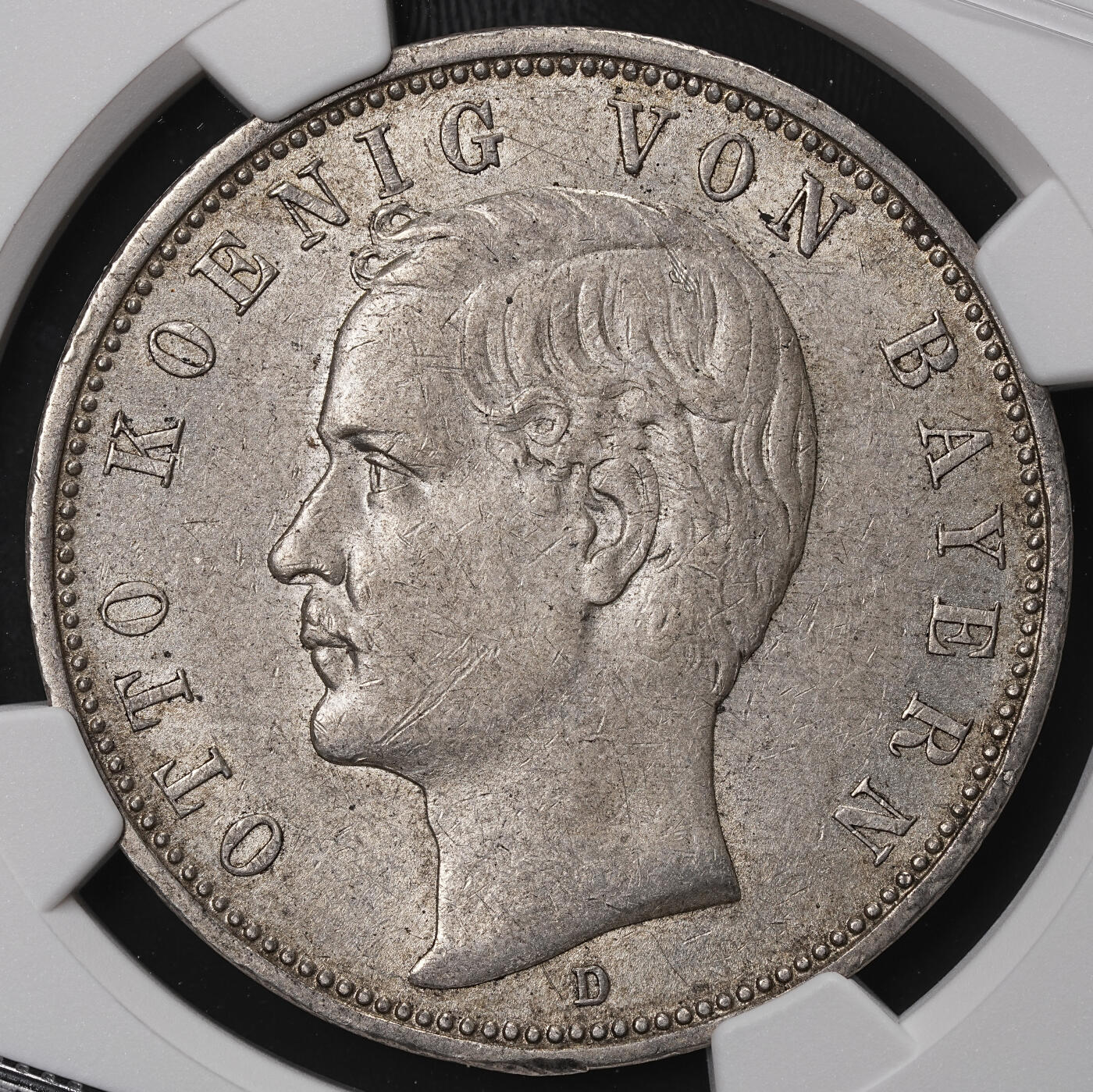 修遠堂世界钱币第八十九期 NGC AU55 1893年巴伐利亚5马克大银币 少见年份 铸造量仅9万多枚