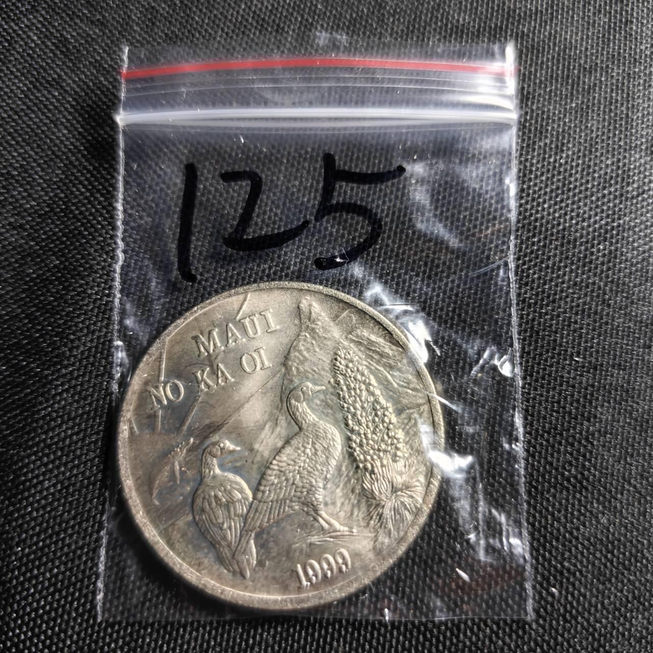 KK钱币收藏小铺  （套币 批量/好品散币 银币）专场  2月预留时间 周末发货  1999美国夏威夷毛伊岛1元代币
