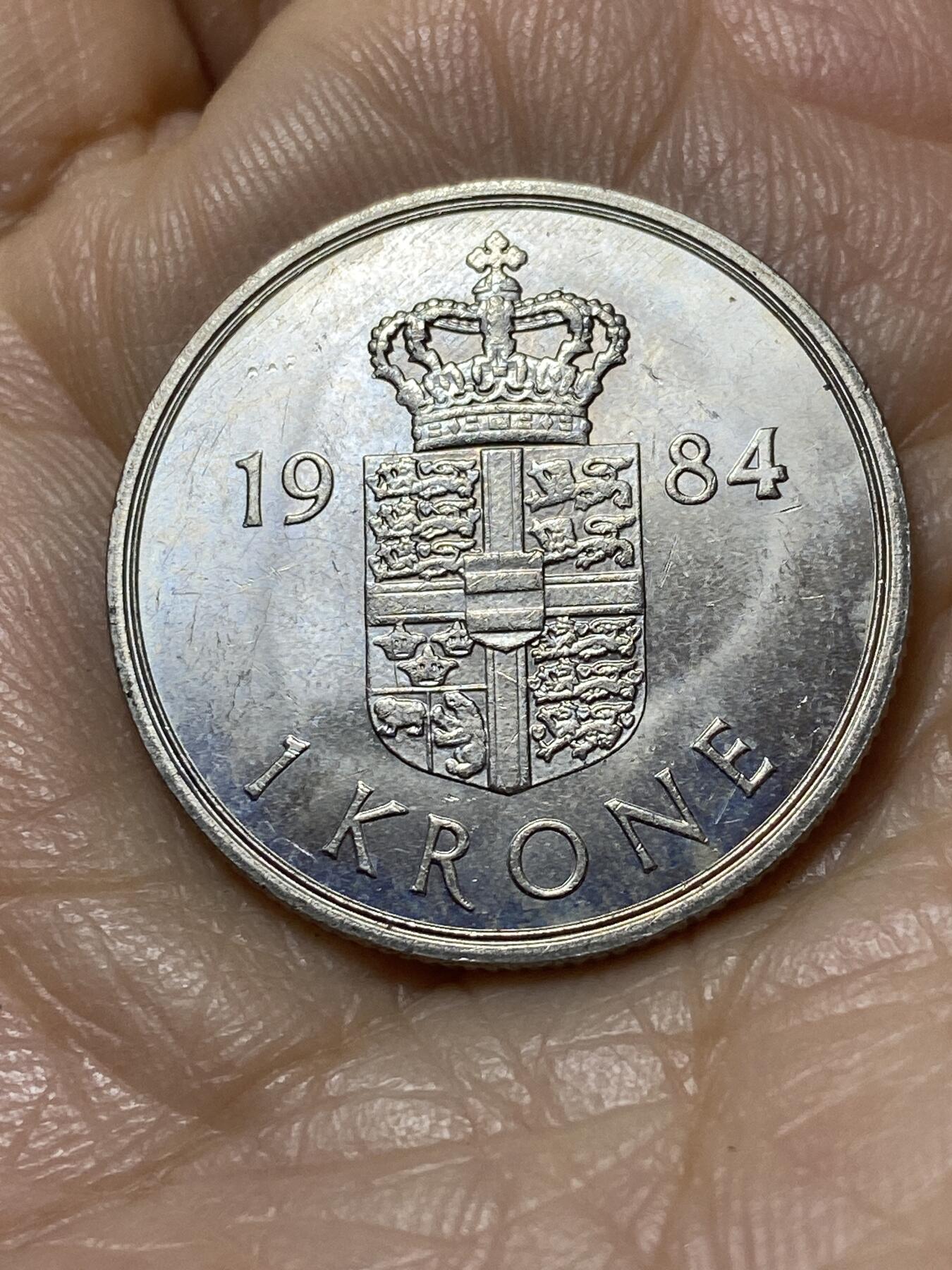 2025年第一百一十二场(总第一百三十八场）外国好品散币(免佣金) 丹麦🇩🇰1984年1克朗(玛格丽特二世，S; B版)