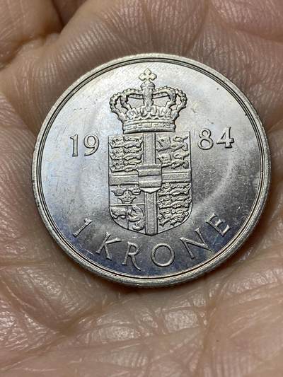 2025年第一百一十二场(总第一百三十八场）外国好品散币(免佣金) - 丹麦🇩🇰1984年1克朗(玛格丽特二世，S; B版)