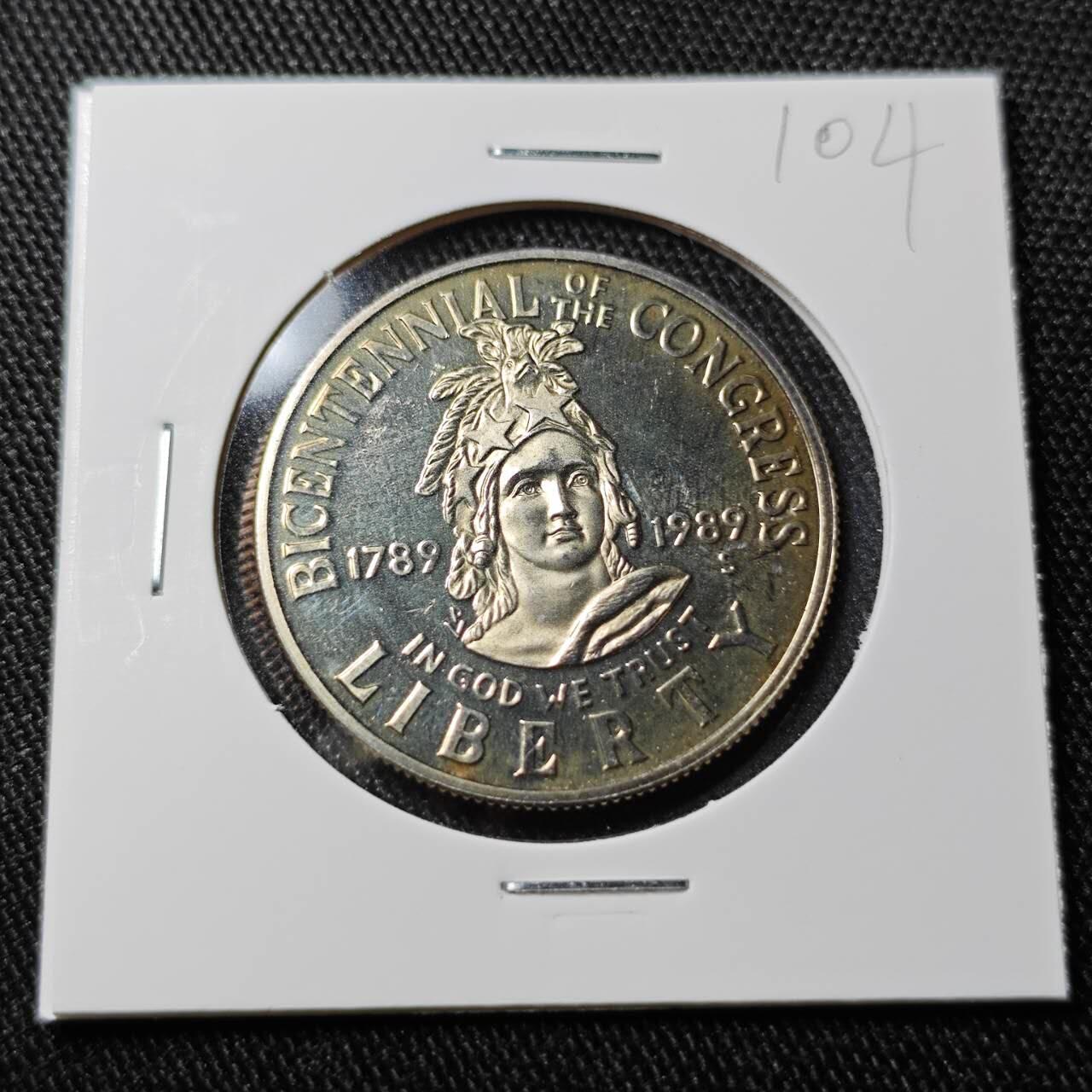 KK钱币收藏小铺  （套币 批量/好品散币 银币）专场  2月预留时间 周末发货   1989美国50分纪念币 精制币