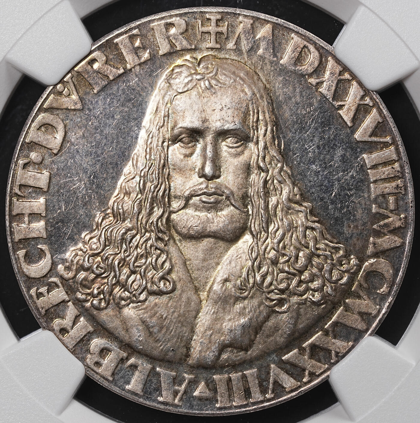 修遠堂世界钱币第八十九期 NGC MS62 1928年德国纽伦堡-阿尔布雷特·丢勒逝世400周年纪念银章 文艺复兴时期杰出画家