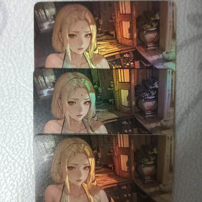 花开卡拍第43期（10月19号周日截拍，品控勿拍!!!拍品不寄存，运费5元，自制卡难免瑕疵，可能存在轻微撞角爆边等出厂瑕疵，品控介意勿拍！） - 鸡腿卡牌 动漫少女 纲手 3宫 折光彩闪