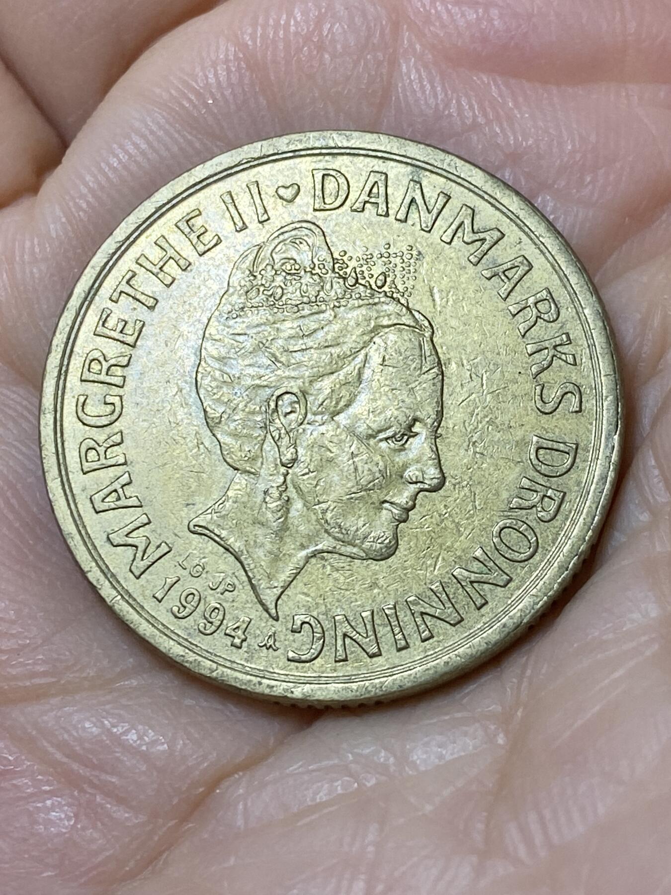 2025年第一百一十二场(总第一百三十八场）外国好品散币(免佣金) 丹麦🇩🇰1994年20克朗(玛格丽特二世，LG; JP; A版)