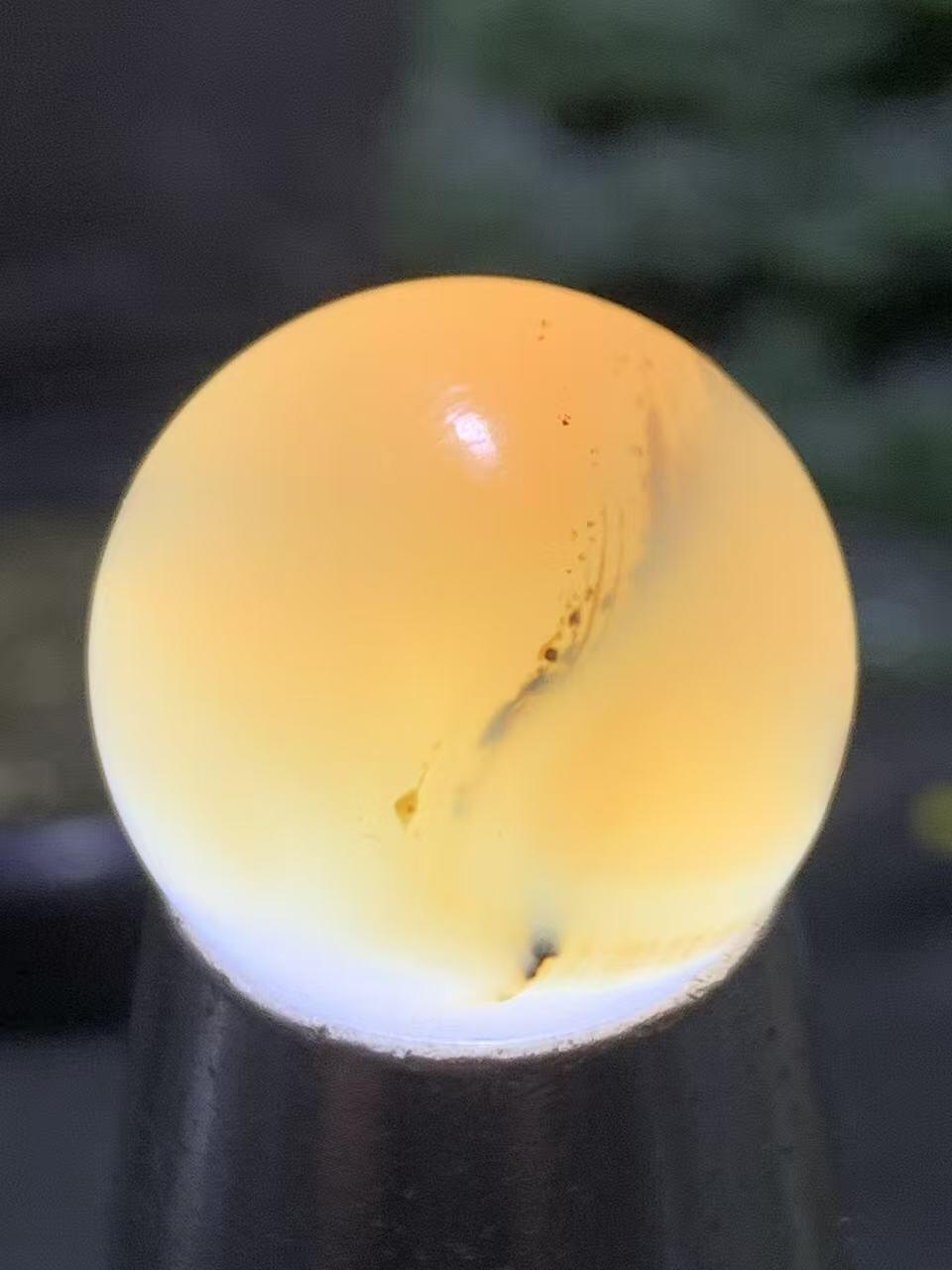 精美罕见冰粉色草花纹海洋玉髓2.0单珠一颗