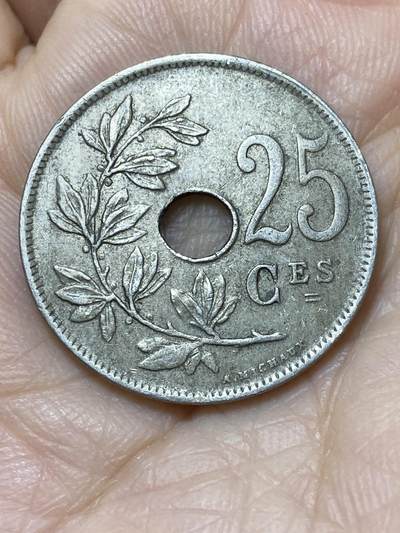 2025年第一百一十二场(总第一百三十八场）外国好品散币(免佣金) - 比利时🇧🇪1923年25分(阿尔贝一世时期，法语版)