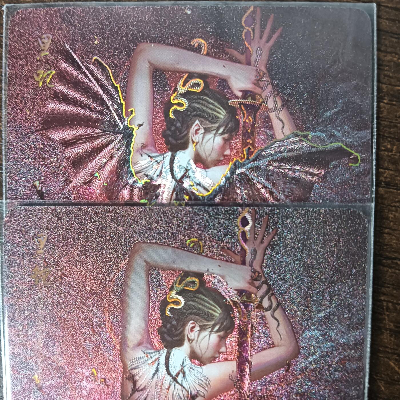 花开卡拍第43期（10月19号周日截拍，品控勿拍!!!拍品不寄存，运费5元，自制卡难免瑕疵，可能存在轻微撞角爆边等出厂瑕疵，品控介意勿拍！） 焱卡 燎原卡牌 刷子 妖姬传 黑蛇 幻彩折光 2张