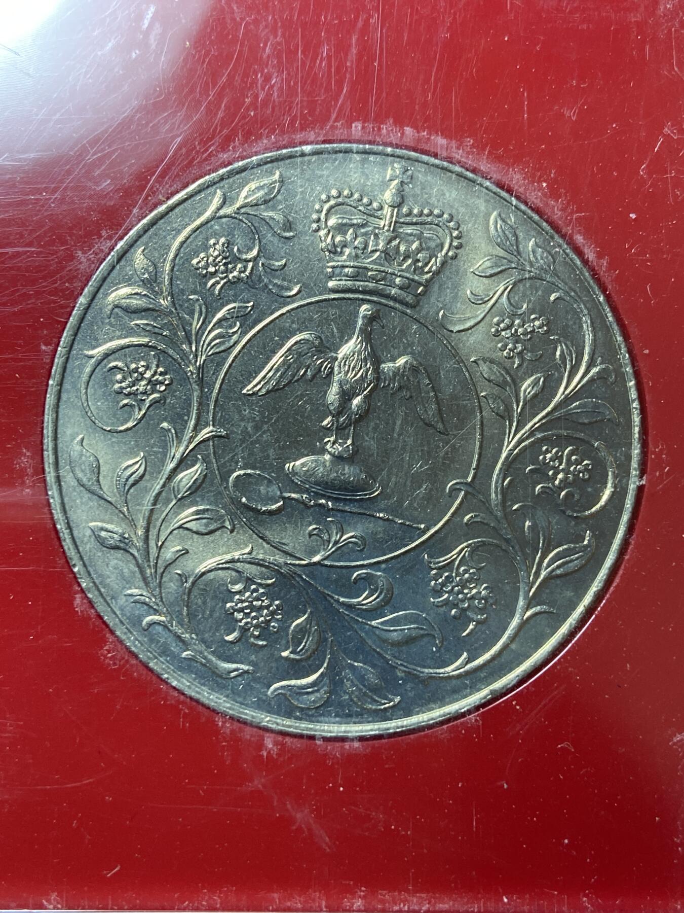 2025年第一百一十二场(总第一百三十八场）外国好品散币(免佣金) 英国🇬🇧1977单年份25便士(伊丽莎白二世登基25周年银禧纪念币)