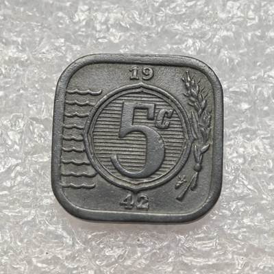 【淘币小摊】限时拍第七百六十八拍   荷兰梵蒂冈教皇国圣马力诺专场  满百包邮可预留两周  周一统一发货  - 德占荷兰1942年5分锌币 km172