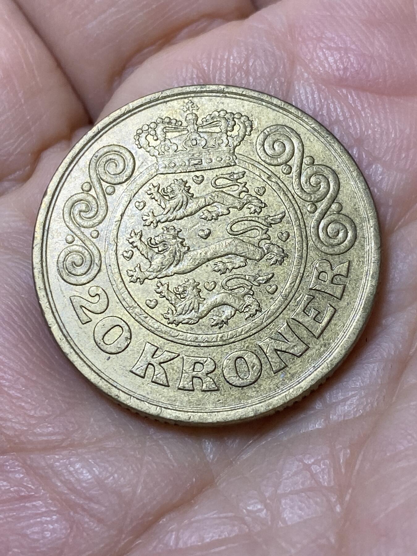 2025年第一百一十二场(总第一百三十八场）外国好品散币(免佣金) 丹麦🇩🇰1994年20克朗(玛格丽特二世，LG; JP; A版)