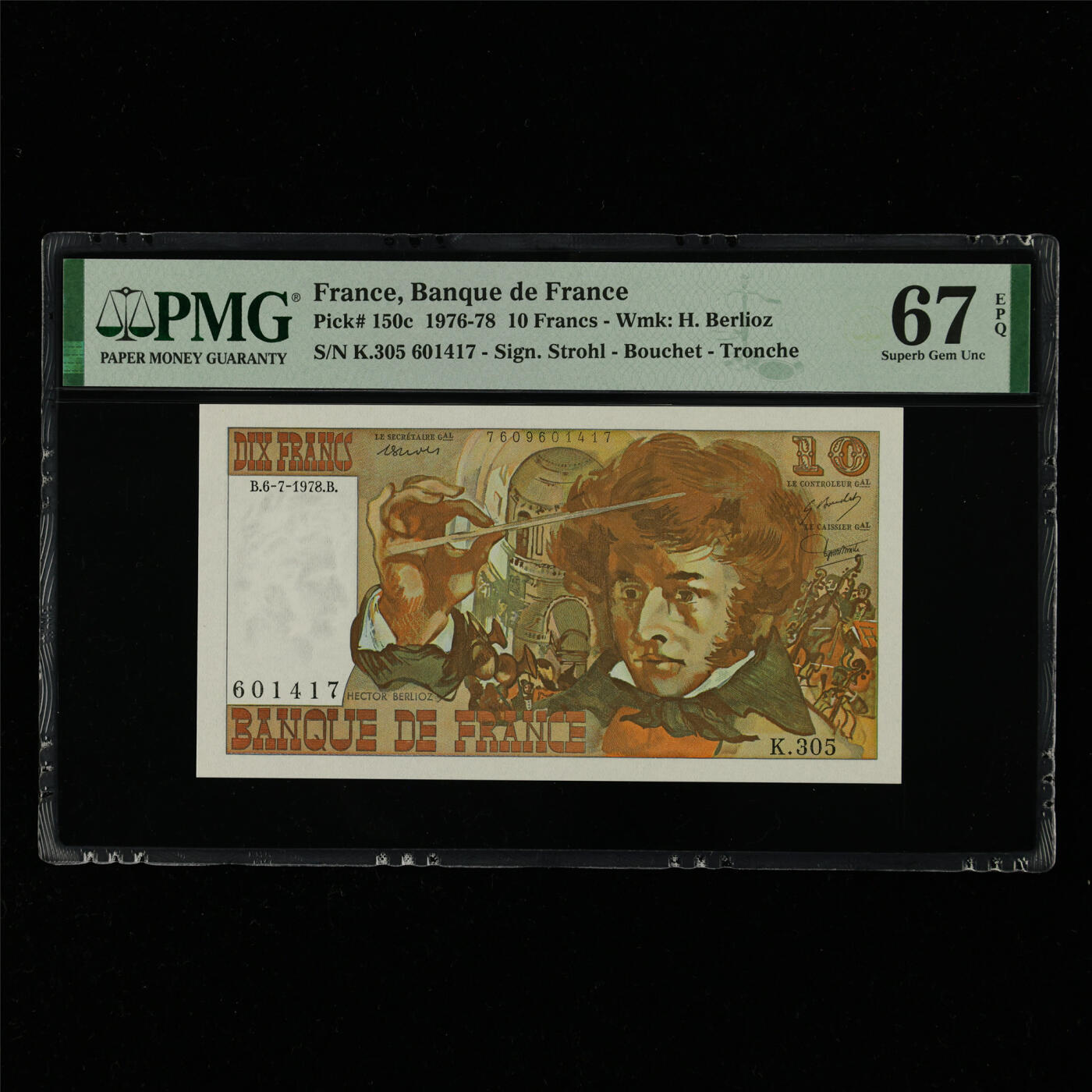【亘邦集藏】第214期拍卖 1976-78年 法国10法郎 PMG 67EPQ K.305 601417