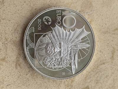 道一币馆币章第一百五十二场 - 欧洲之星 意大利2006年博学的达芬奇10欧元银币  22g 925S 25000