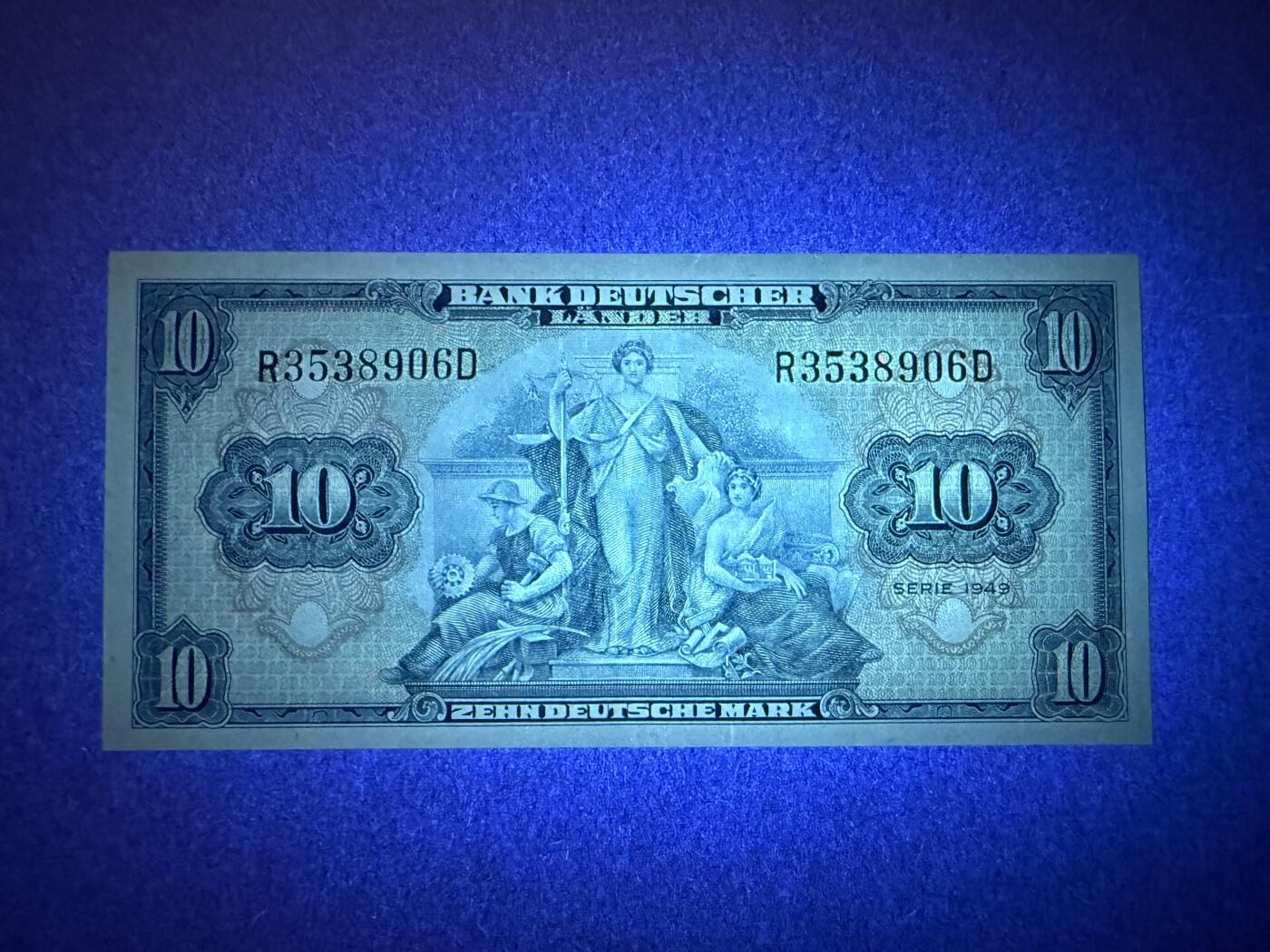 《艾美收藏》第216期-10.19周日外币超白金场 德国10马克 UNC 1949年老版本 无47