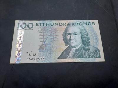 博彦收藏 10月29日 8点钱币专场 - 瑞典100克朗 UNC- 有软折 95品
