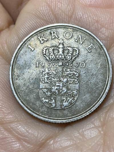 2025年第一百一十二场(总第一百三十八场）外国好品散币(免佣金) - 丹麦🇩🇰1970年1克朗(弗雷德里克九世，C; S版)