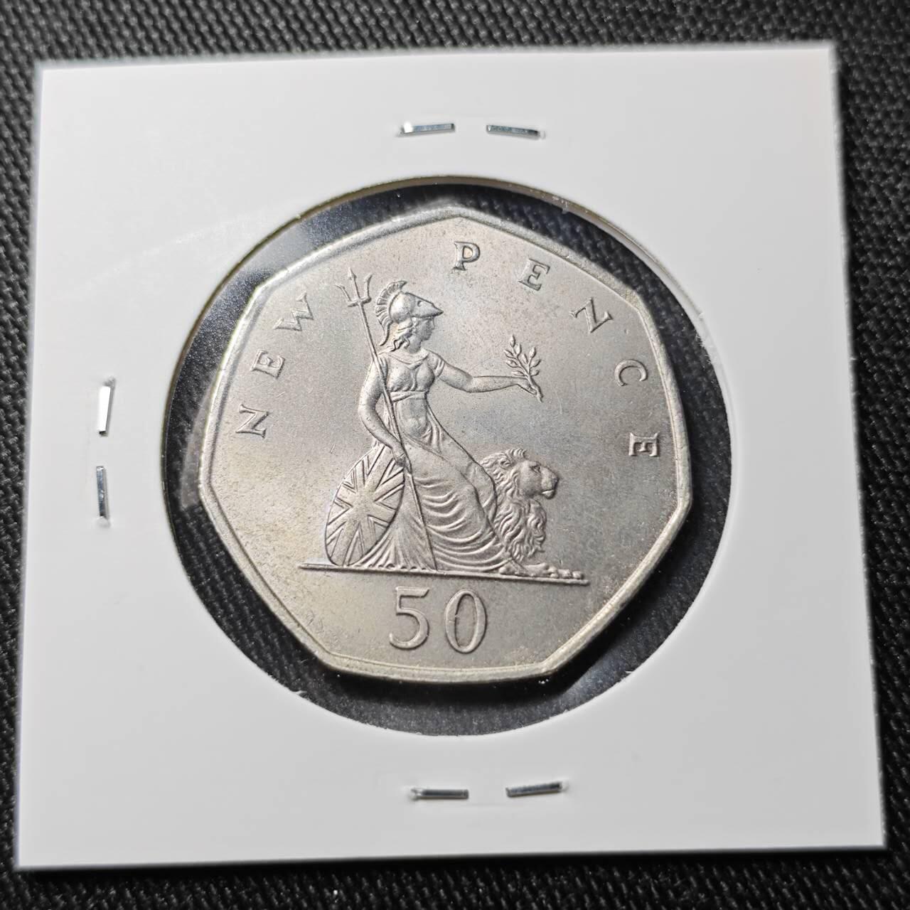 KK钱币收藏小铺  （套币 批量/好品散币 银币）专场  2月预留时间 周末发货 1969英国50便士 大50便士 好品 