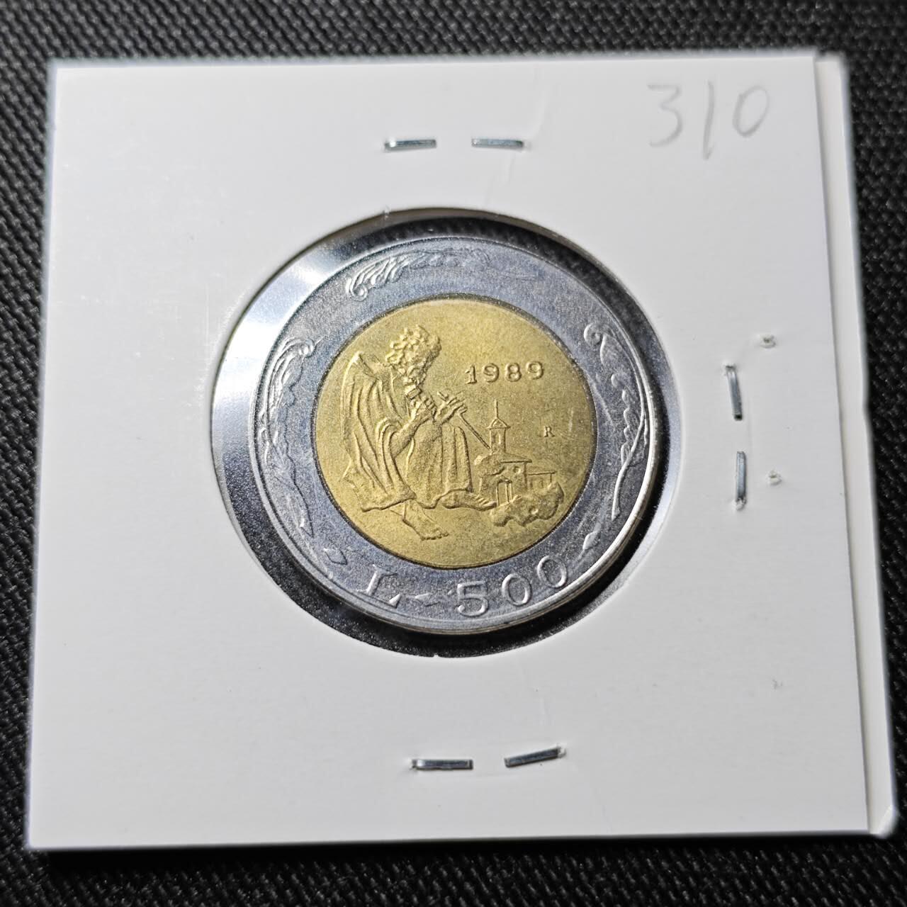 KK钱币收藏小铺  （套币 批量/好品散币 银币）专场  2月预留时间 周末发货  1989圣马力诺500里拉双色币 好品