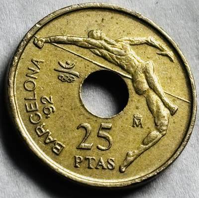 神仙姐姐-中外币专场22 1990 年西班牙 25 比塞塔纪念币