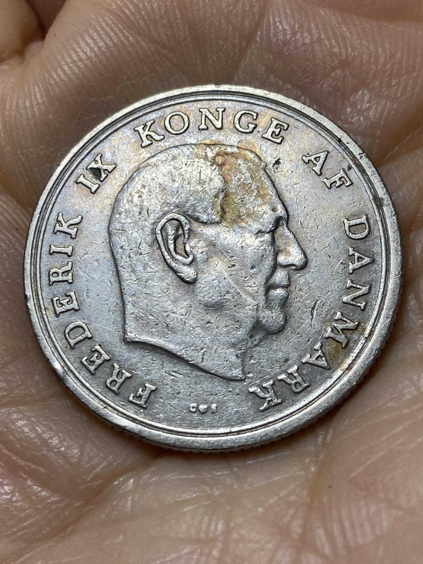 2025年第一百一十二场(总第一百三十八场）外国好品散币(免佣金) 丹麦🇩🇰1967年1克朗(弗雷德里克九世，C; S)